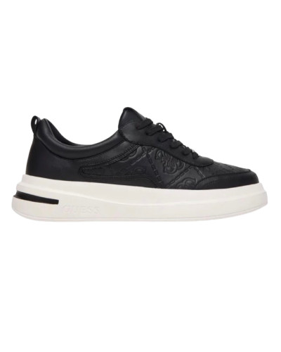 Scarpe uomo Guess sneaker Elbano logo in pelle ed ecopelle black US26GU12 FMPENOFAL12