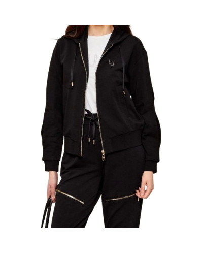 Felpa aperta donna Liu Jo con zip nero ES26LJ12 TA6090 FS090