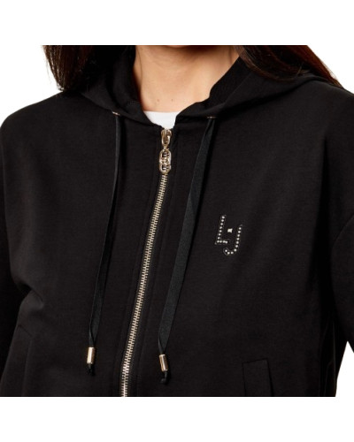 Felpa aperta donna Liu Jo con zip nero ES26LJ12 TA6090 FS090