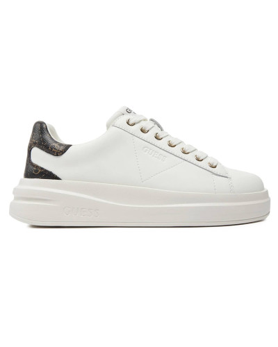 Scarpe donna Guess sneaker Elbina in pelle/ ecopelle white/ brown DS26GU07 FLJELBFAL12