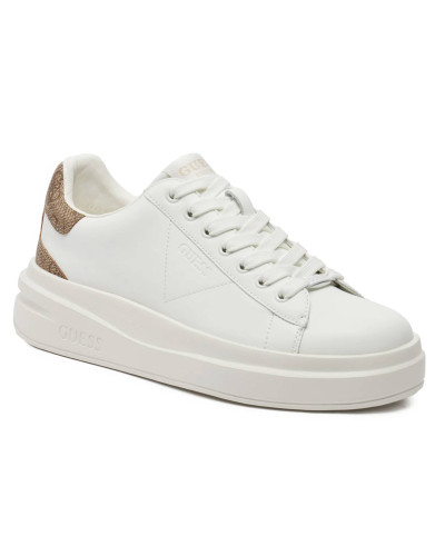 Scarpe  Guess sneaker Elbina in pelle white/ beige DS26GU08 FLJELBFAL12