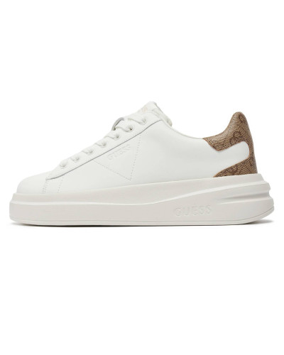 Scarpe  Guess sneaker Elbina in pelle white/ beige DS26GU08 FLJELBFAL12