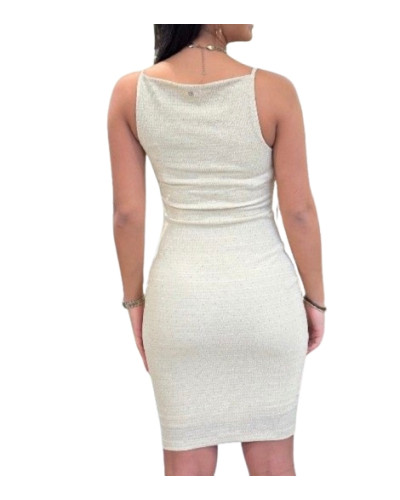 Abito donna Guess Francine smock hotfix dress con strass pearl oyster ES26GU37 W6GKA1K3488 F1CY