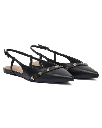 Sandalo donna Guess slingback Dorlee pelle nero DS26GU11 FLPDORLEA05