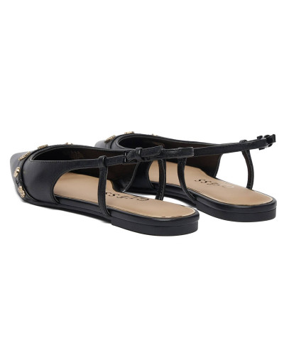 Sandalo donna Guess slingback Dorlee pelle nero DS26GU11 FLPDORLEA05
