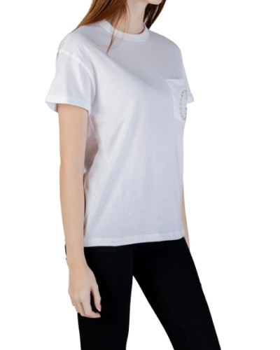 T-shirt donna Guess pocket logo strass bianco ES26GU41 W6GI17K3037