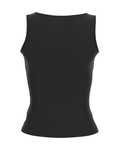 Top donna Guess canotta Tank 4G all over nero ES26GU46 W6GP10K2932 JBLK