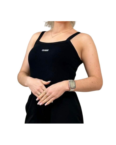 Top donna Guess canotta Stella rib Tank nero ES26GU57 V6GP16K3180