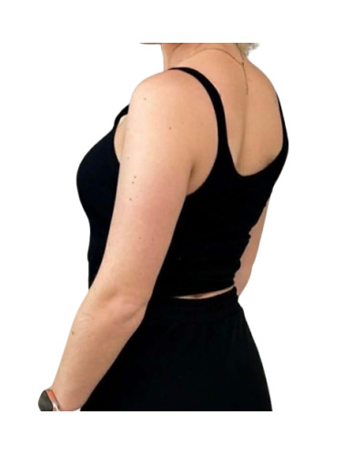 Top donna Guess canotta Stella rib Tank nero ES26GU57 V6GP16K3180