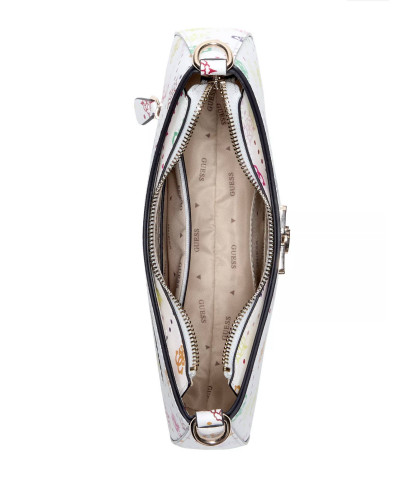 Borsa donna Guess Emelie top zip shoulder bag white multi logo BS26GU113 GM992818