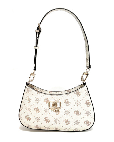 Borsa donna Guess Emelie top zip shoulder bag white multi logo BS26GU114 GP992818