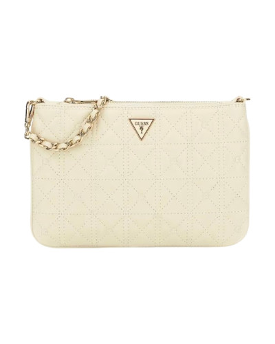 Borsa a mano Guess flat pouch ecopelle trapuntata stone BS26GU121 PW7568P6274