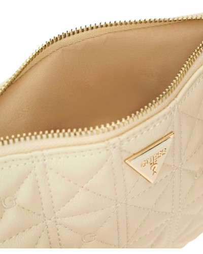 Borsa a mano Guess flat pouch ecopelle trapuntata stone BS26GU121 PW7568P6274