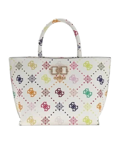 Borsa donna Guess Emelie logo mini white multi logo BS26GU118 GM992875