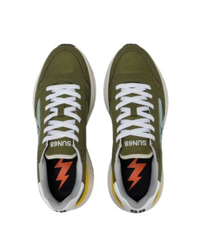 Sneaker running Sun68 Niki 2.0 solid 19 militare US26SU19 Z36121