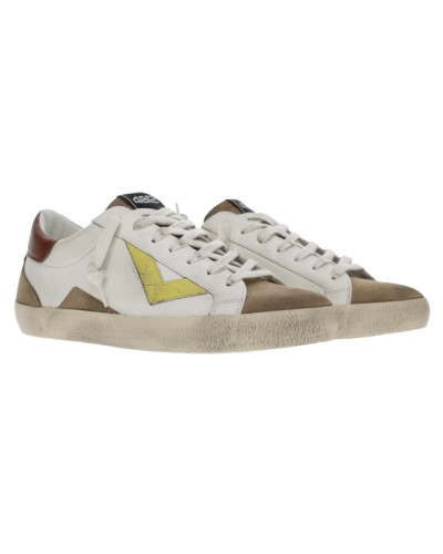 Sneaker uomo 4B12 in pelle yellow/beige US26QB04 SUPRIME-U7003