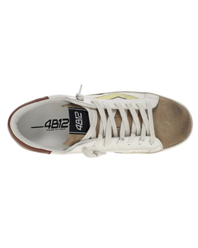 Sneaker uomo 4B12 in pelle yellow/beige US26QB04 SUPRIME-U7003