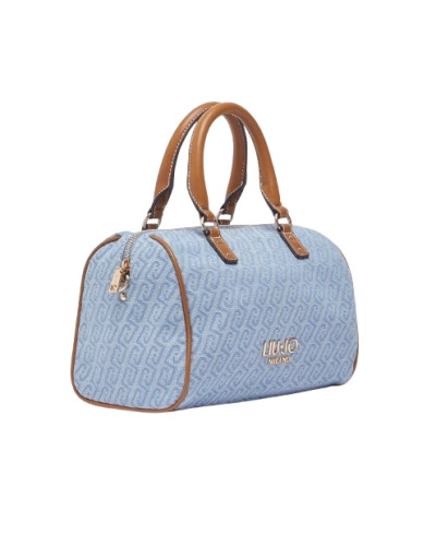 Borsa donna bauletto Liu-jo Evrim Satchel S jacquard dusty blue BS26LJ65 AA6052 T379A