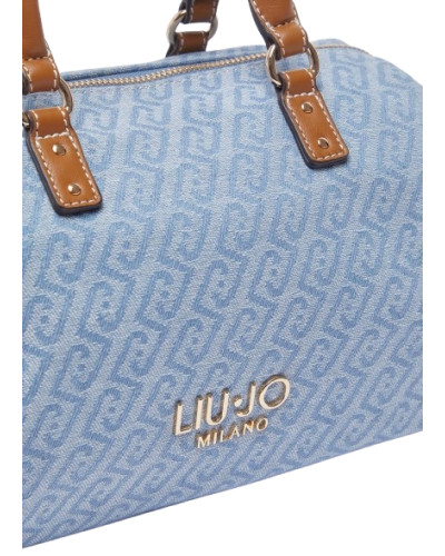 Borsa donna bauletto Liu-jo Evrim Satchel S jacquard dusty blue BS26LJ65 AA6052 T379A