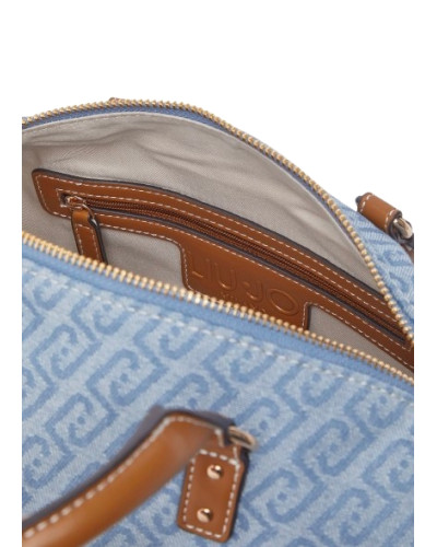 Borsa donna bauletto Liu-jo Evrim Satchel S jacquard dusty blue BS26LJ65 AA6052 T379A