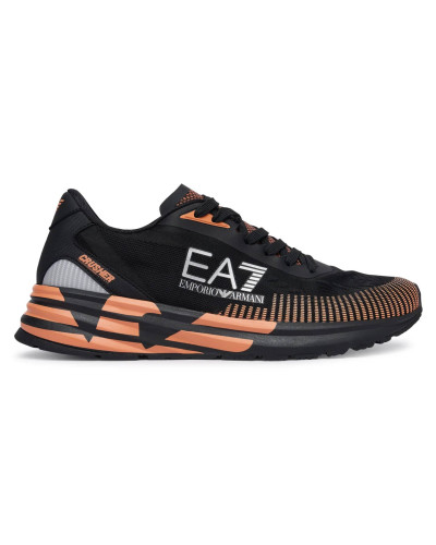 Sneaker running EA7 Emporio Armani triple black/orange US26EA18 7X000651 AF23103 MZ693
