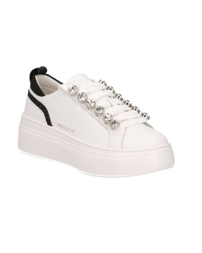 Sneaker donna Emanuélle Vee Bice strass white/black DS26EV01 461P-901-13-P003