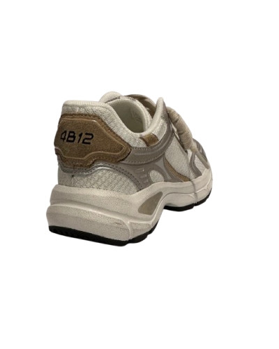 Scarpe donna 4B12 sneaker running Newrun platino DS26QB09 NEWRUN-D01