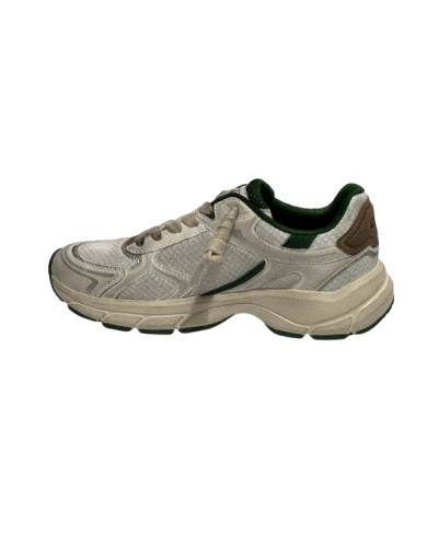 Scarpe uomo 4B12 sneakers running Newrun white/ green US26QB08 NEWRUN-U05