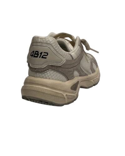 Scarpe uomo 4B12 sneakers running Newrun white/ bone US26QB07 NEWRUN-U03
