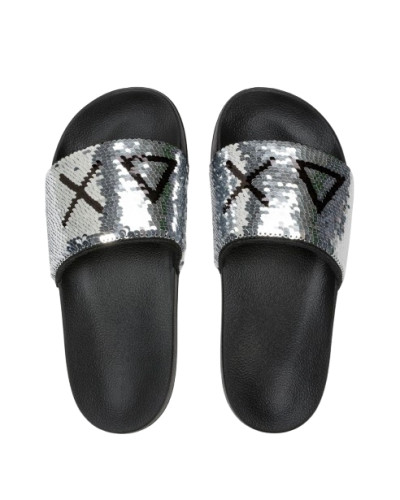 Slippers beach donna Sun68 4411 argento/nero DS26SU16 X36203