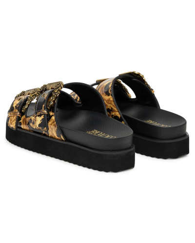 Sandalo donna Versace Jeans Couture zeppa nero DS26VE01 80VA3SM1 ZS366 G89