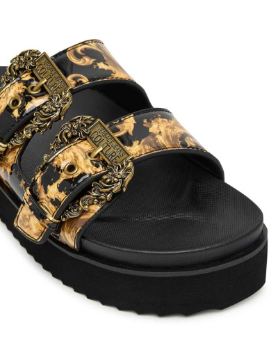 Sandalo donna Versace Jeans Couture zeppa nero DS26VE01 80VA3SM1 ZS366 G89