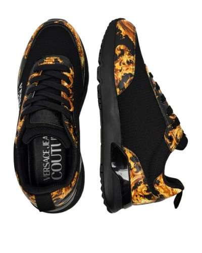 Sneaker Versace Jeans Couture black printed baroque US26VE03 80YA3SA5 ZSE14 G89
