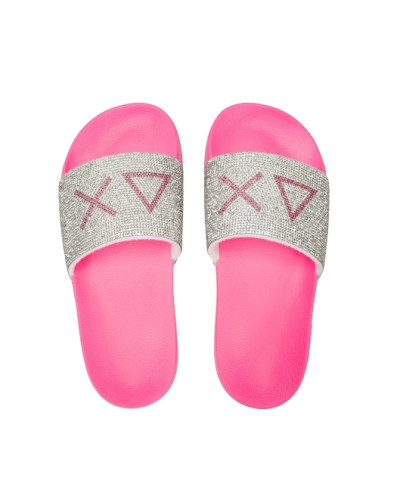 Slippers strass beach donna Sun68 62 fuxia fluo DS26SU27 X36211