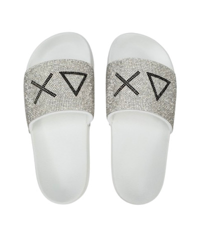 Slippers strass beach donna Sun68 01 bianco DS26SU28 X36211