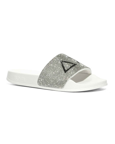 Slippers strass beach donna Sun68 01 bianco DS26SU28 X36211