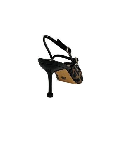 Scarpe donna Gold&gold décolleté tallone aperto tc 80 caffè DS26GG40 GD413