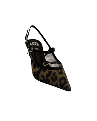 Scarpe donna Gold&gold décolleté tallone aperto tc 80 caffè DS26GG40 GD413