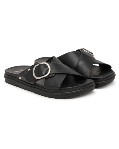 Sandalo donna EMU Ebony pelle black DS26EM02 W13247