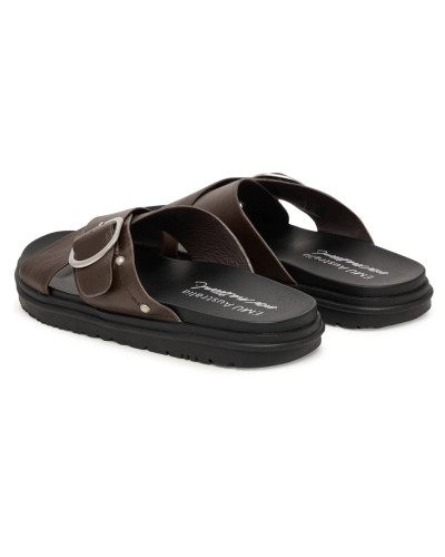 Sandalo donna EMU Ebony pelle espresso DS26EM01 W13247