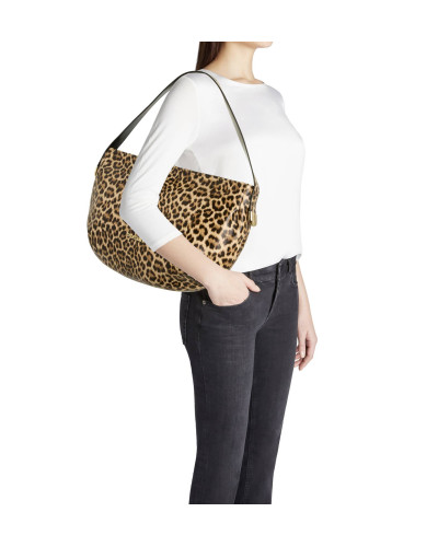 Borsa donna hobo Braccialini in pelle Ariel leopard BS26BR17 B19032