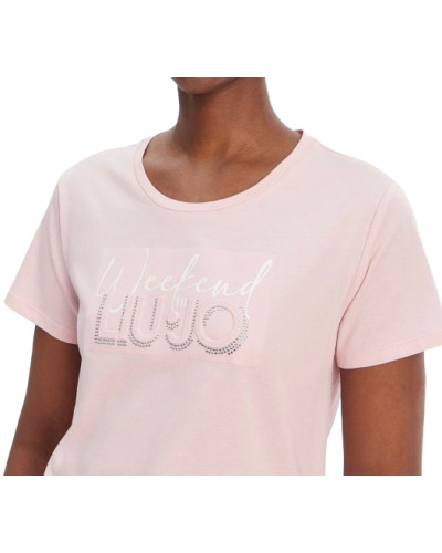 T-shirt donna Liu Jo petalo/weekend logo strass ES26LJ13 TA6252 JS923 P9196