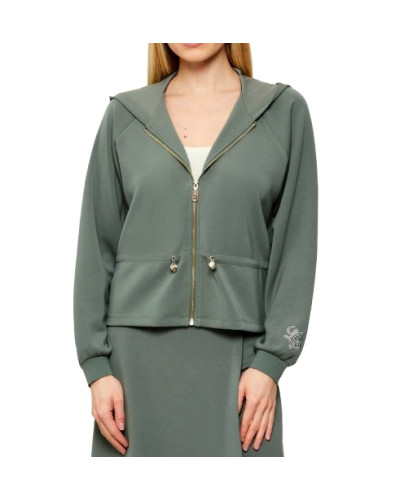 Felpa aperta donna Liu Jo con zip military ES26LJ40 TA6076 JS869 76009