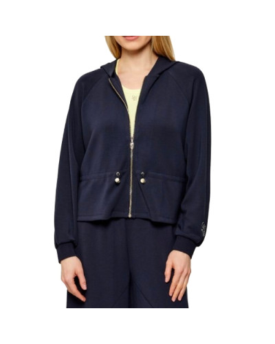 Felpa aperta donna Liu Jo con zip night blu sky ES26LJ44 TA6076 JS869 93924