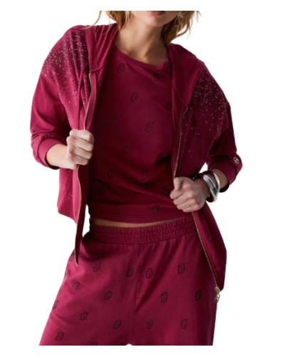 Felpa aperta donna Liu Jo con zip scartet/waterfall ES26LJ45 TA6196 JS008
