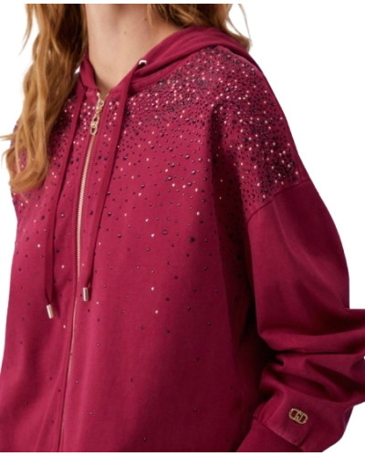 Felpa aperta donna Liu Jo con zip scartet/waterfall ES26LJ45 TA6196 JS008