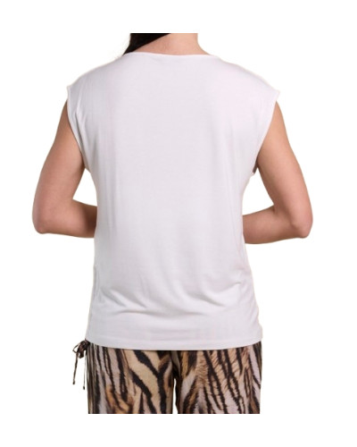 T-shirt donna Liu Jo bianco/animalier ES26LJ49 VA6047 JS360 S9740