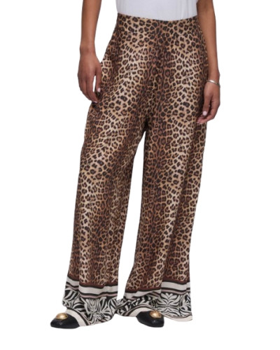Pantalone donna Liu Jo in tessuto stampato animalier ES26LJ52 VA6052 TS123 V9789