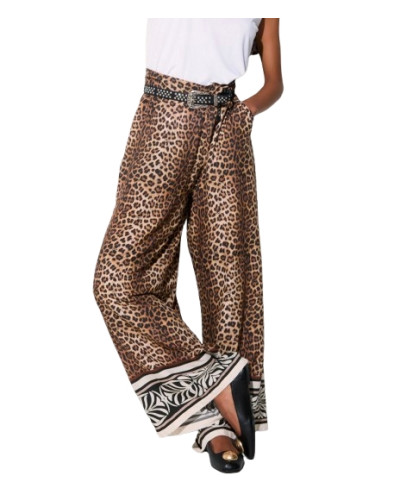 Pantalone donna Liu Jo in tessuto stampato animalier ES26LJ52 VA6052 TS123 V9789
