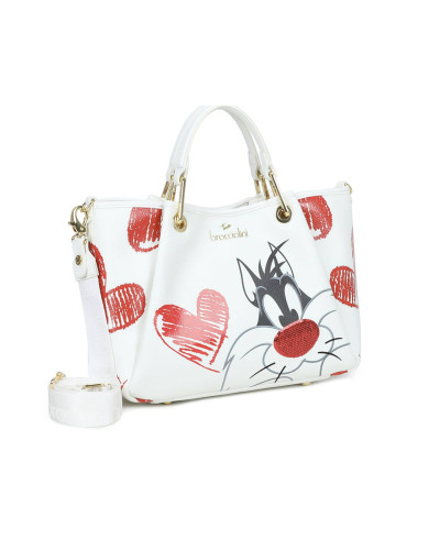 Borsa a mano/tracolla Braccialini Amy Looney tunes bianco BS26BR43 LT267